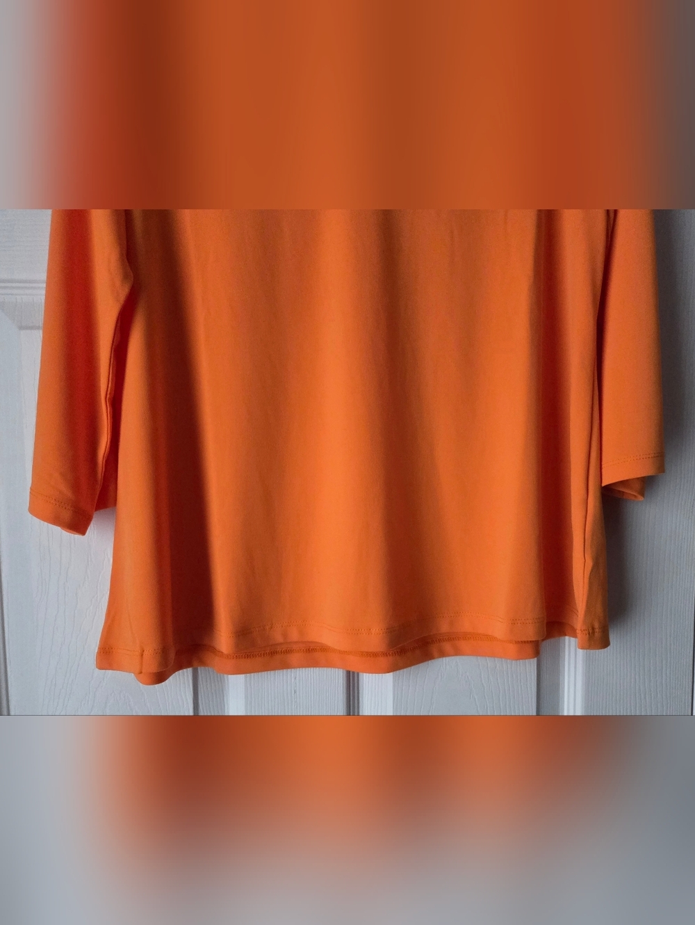 NWOT Susan Graver Orange V-Neck 3/4 Sleeve Top Size M - Picture 6 of 11